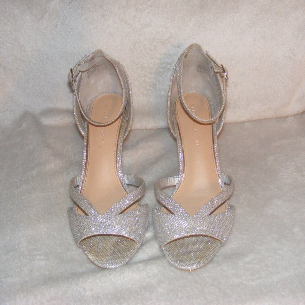Kelly & Katie Silver Sparkle Sandals - Picture 6 of 15